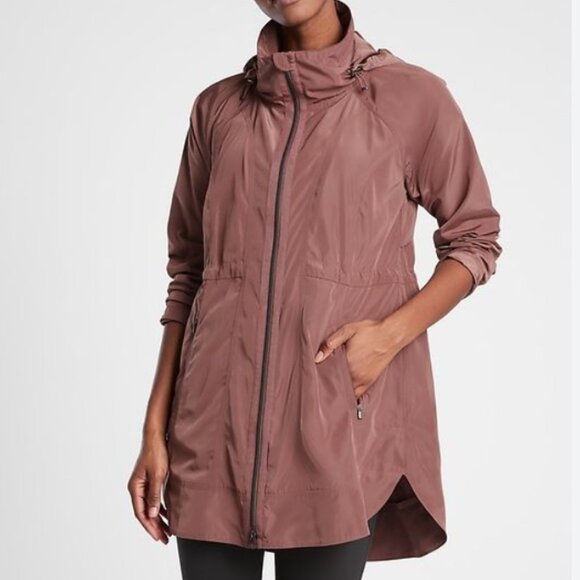 Athleta Jacket Women's Drip Drop Rain Jacket in Hearth Rose, Size S - Picture 1 of 6